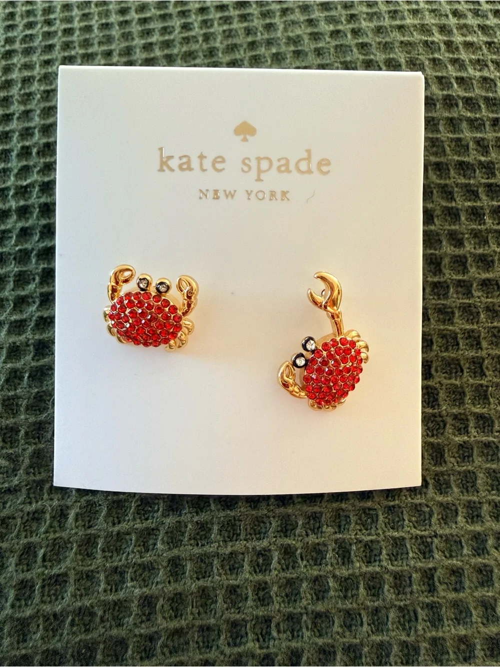 kate spade Shore Thing Pave Crab Stud Earrings